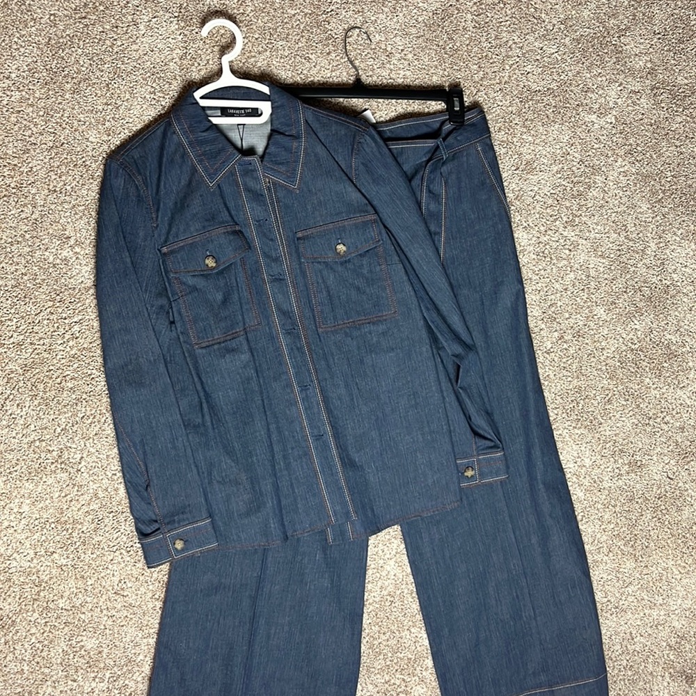Lafayette 148 2 Piece Denim Set- pants and jacket